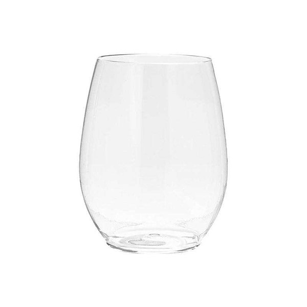 Smarty Had A Party 12 oz. Clear Elegant Stemless Plastic Wine Glasses (64 Glasses), 64PK 03712-CASE